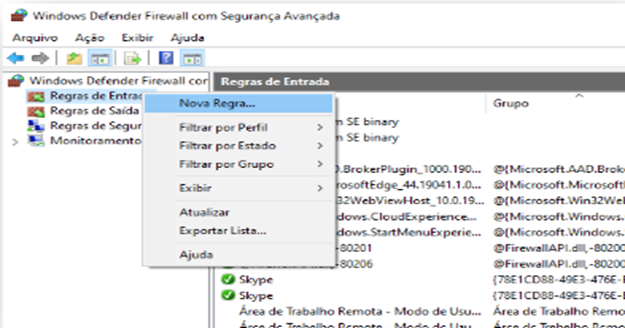 Como realizar a liberação das portas de comunicação nas regras de firewall?
